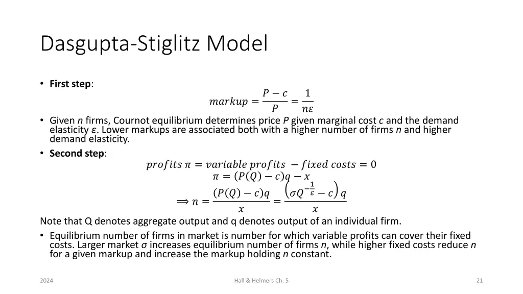 dasgupta stiglitz model 2