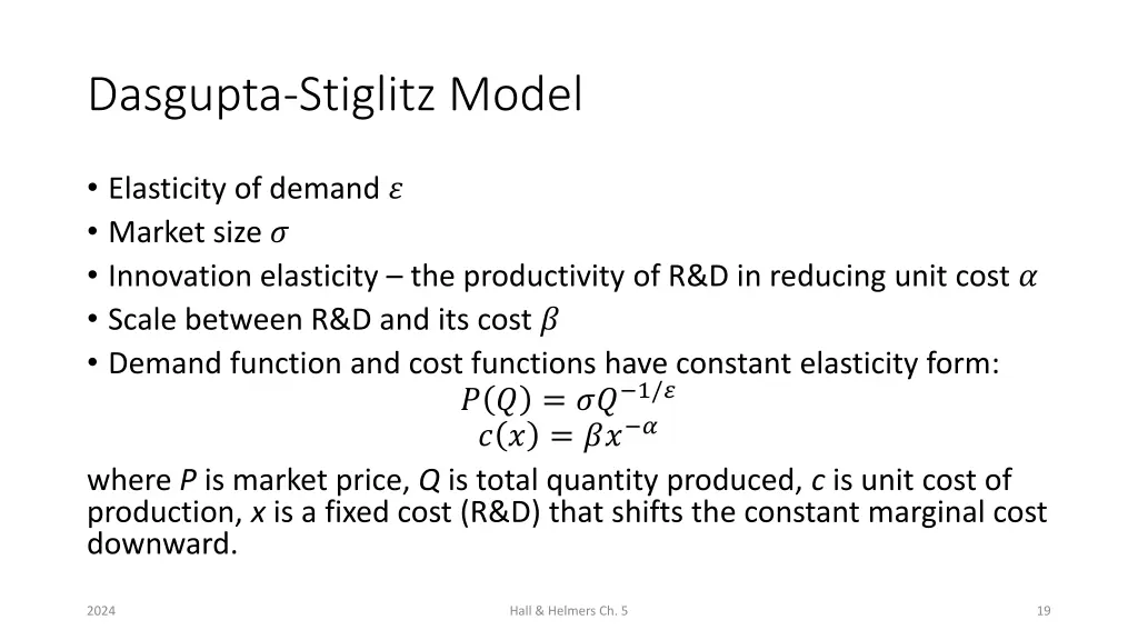 dasgupta stiglitz model