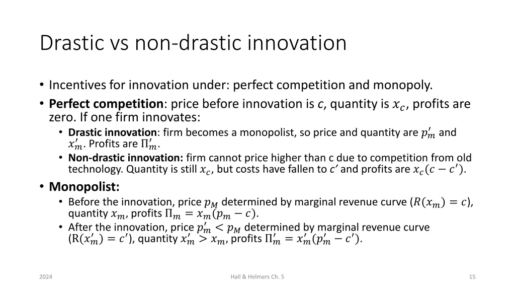 drastic vs non drastic innovation 1