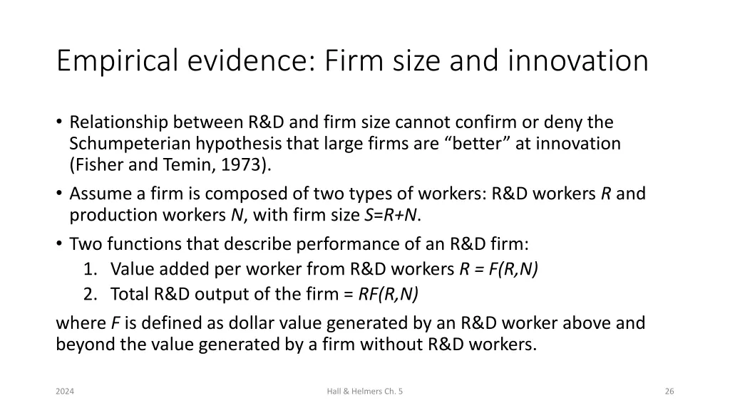 empirical evidence firm size and innovation