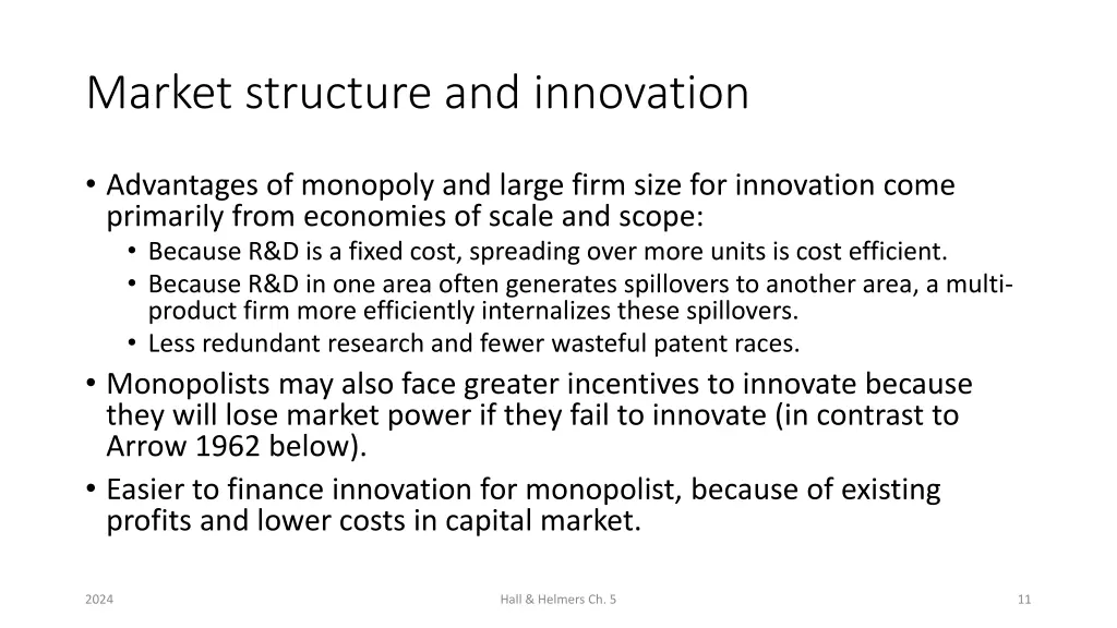 market structure and innovation