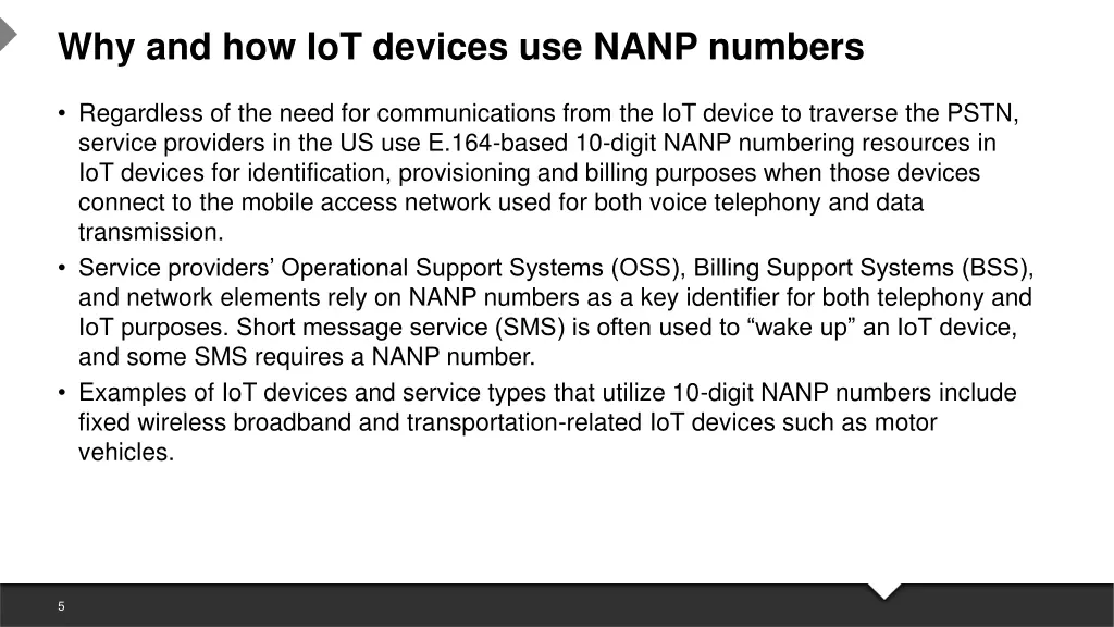 why and how iot devices use nanp numbers