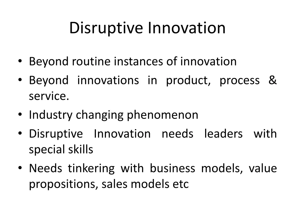 disruptive innovation