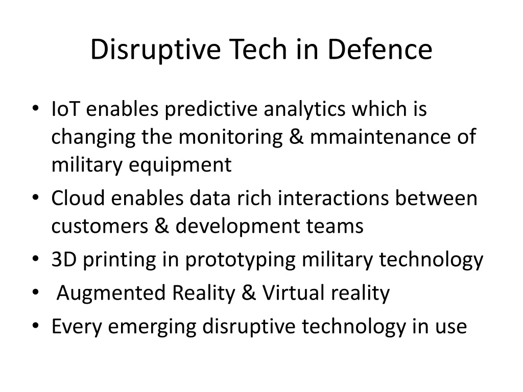 disruptive tech in defence