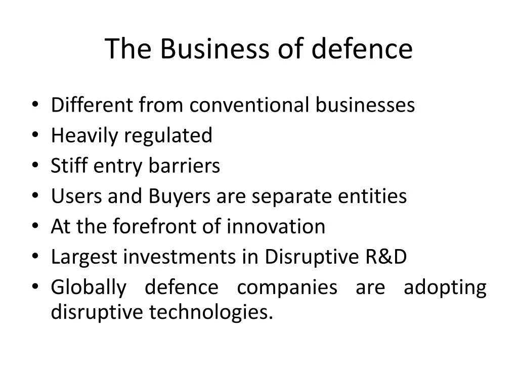 the business of defence