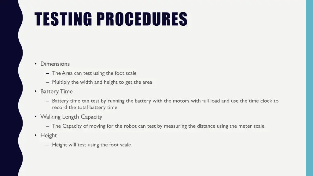 testing procedures