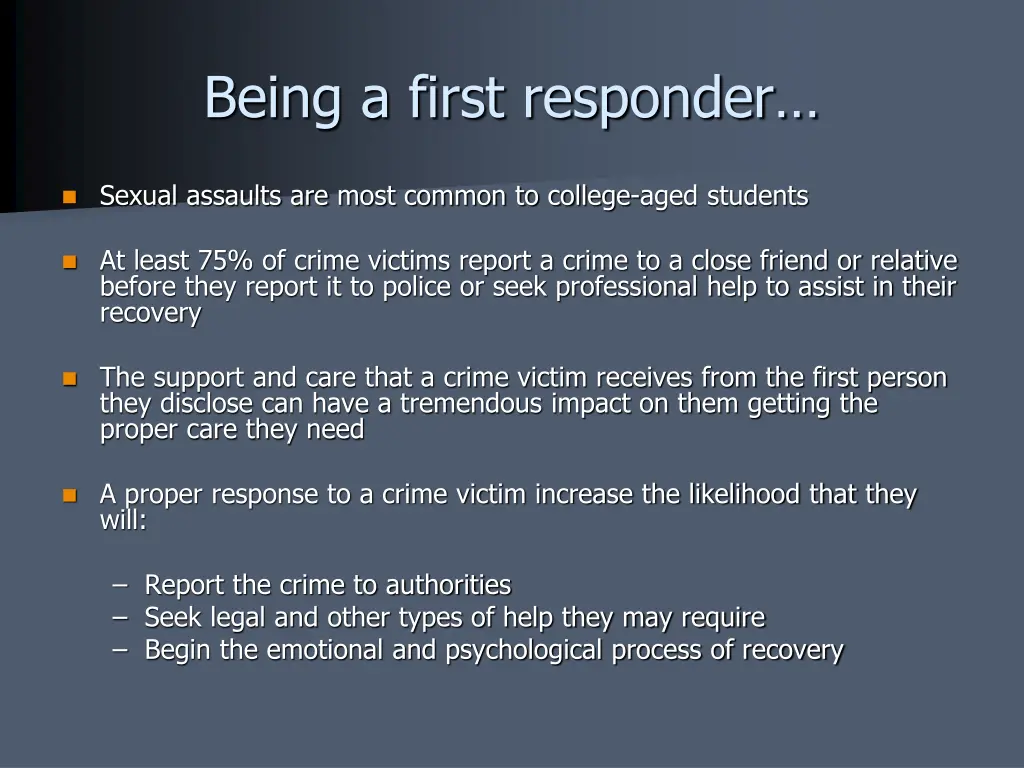 being a first responder