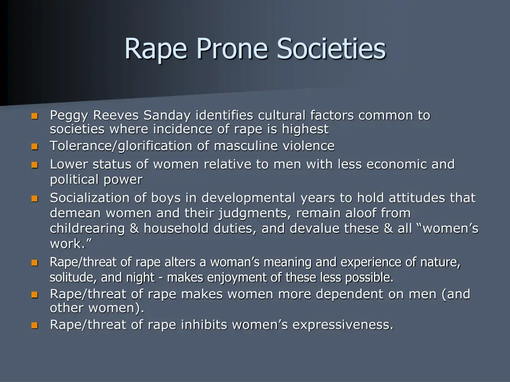 rape prone societies