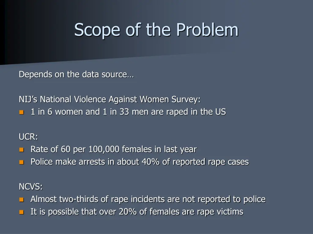 scope of the problem