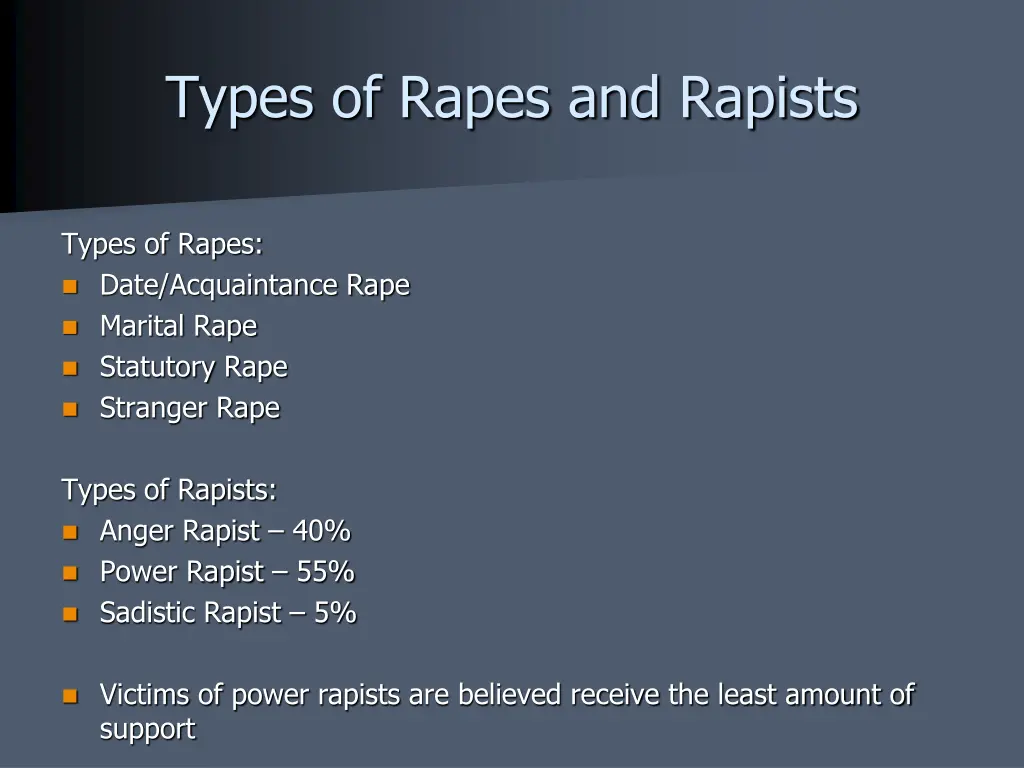 types of rapes and rapists