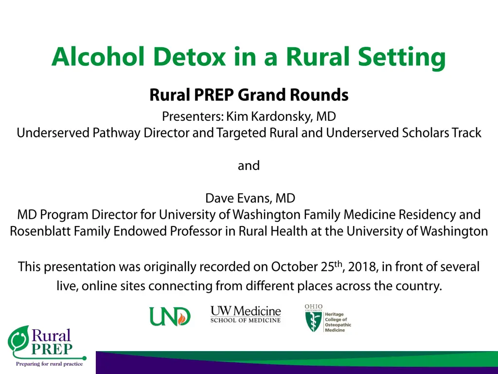 alcohol detox in a rural setting