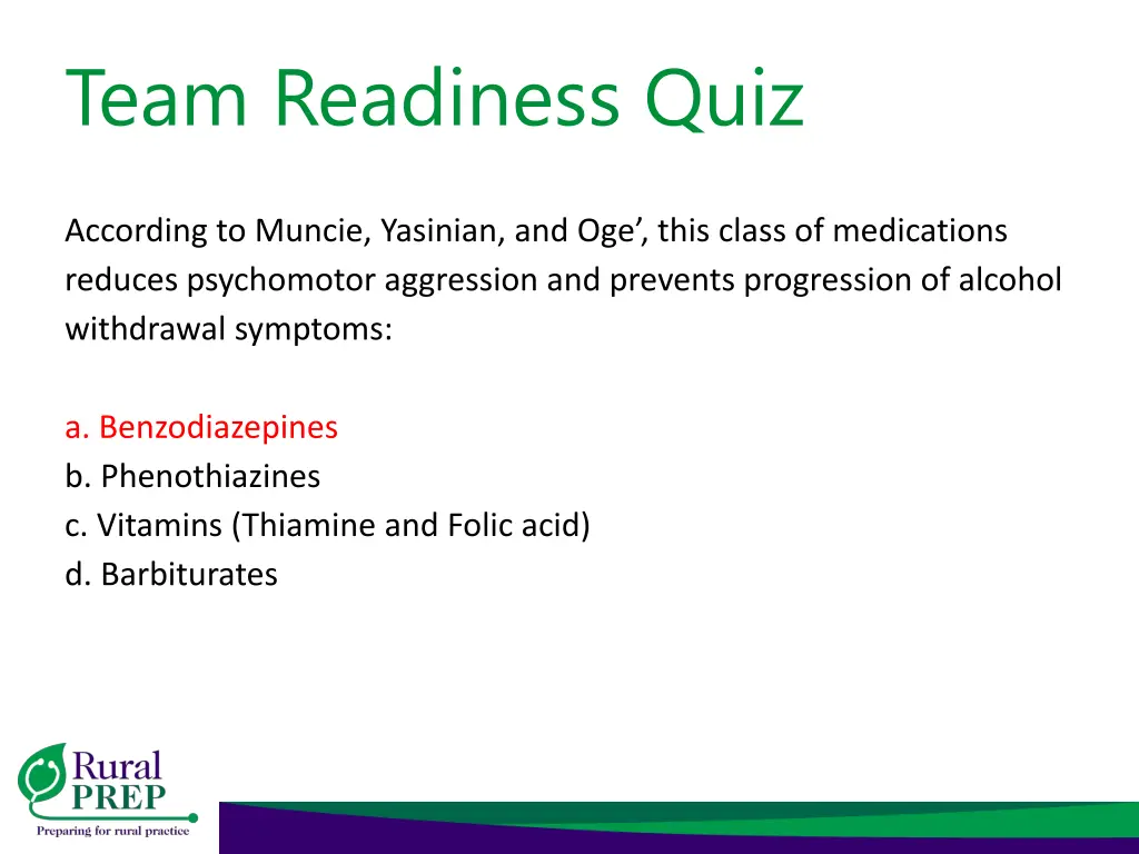 team readiness quiz 10