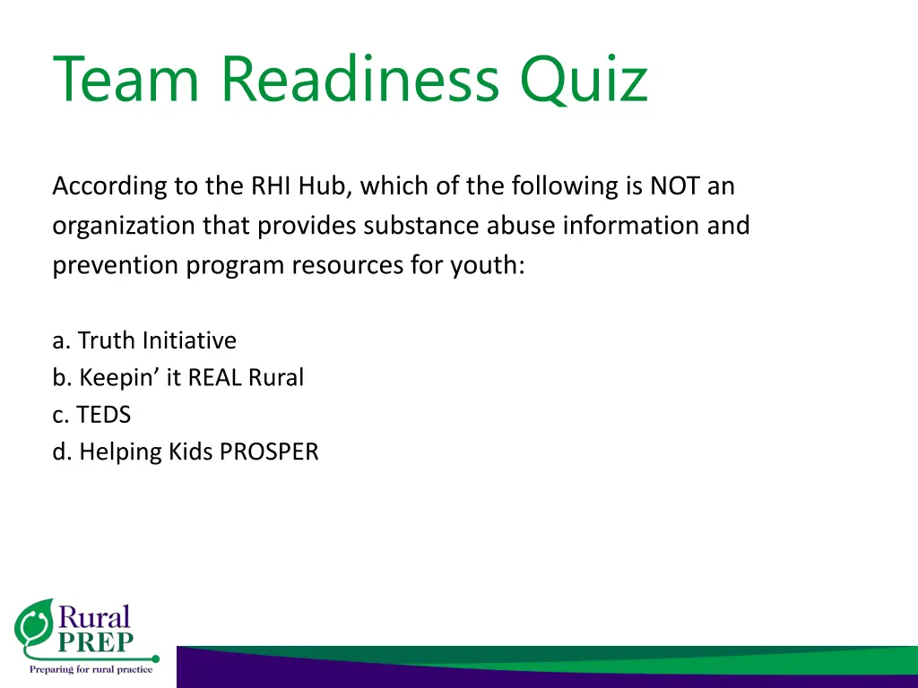 team readiness quiz 3