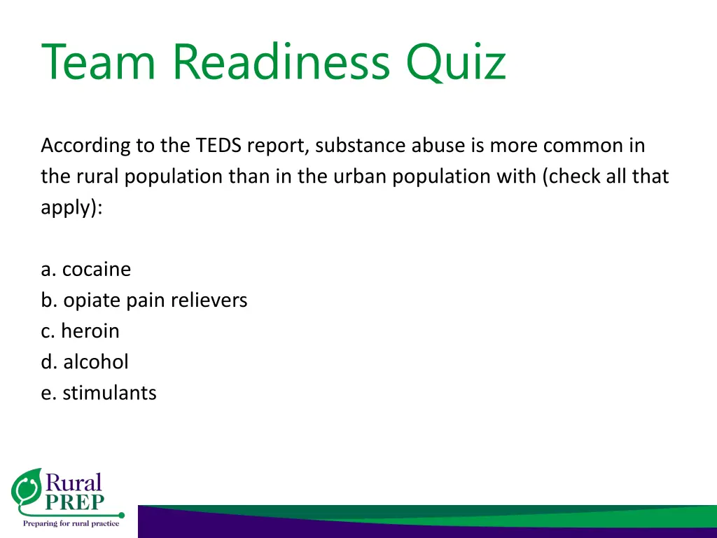 team readiness quiz 7