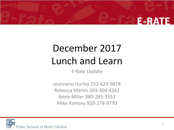 december 2017 lunch and learn e rate update