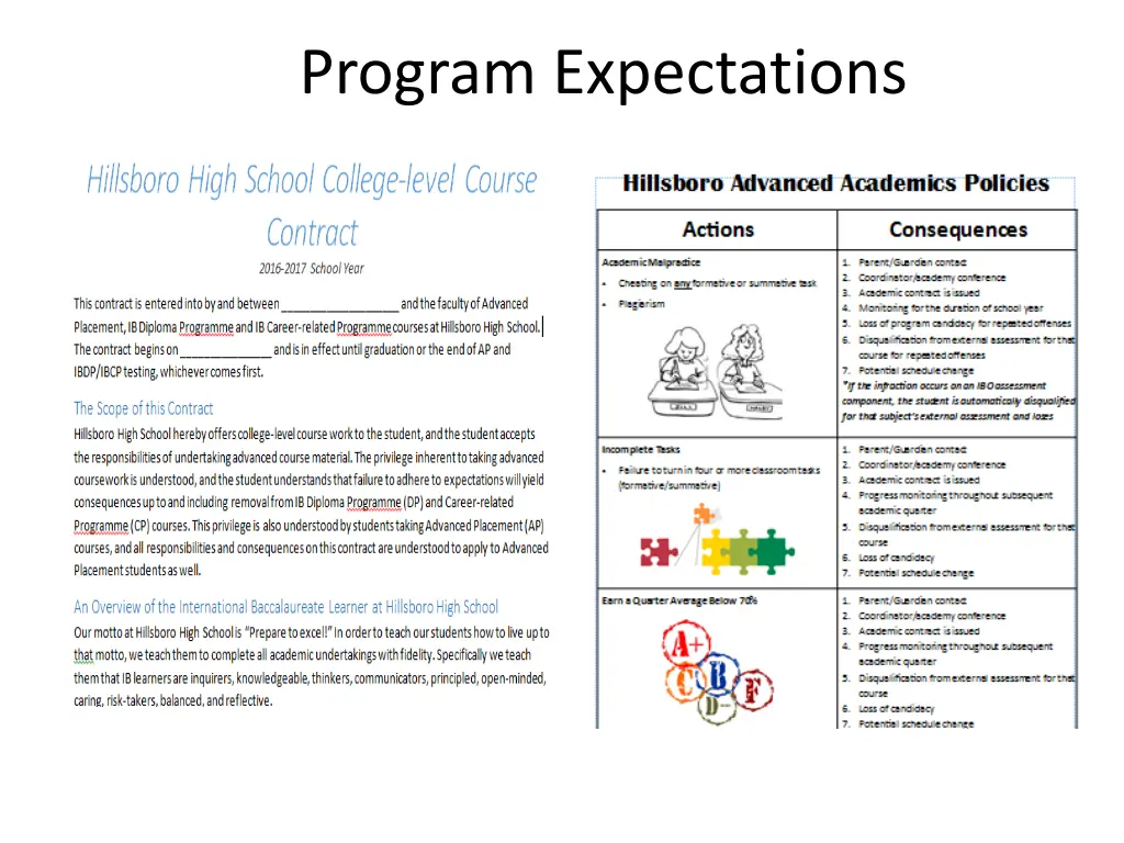 program expectations