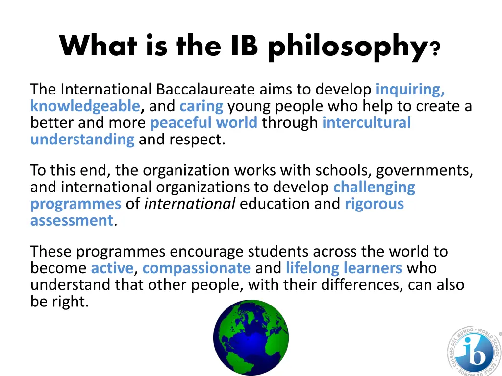 what is the ib philosophy