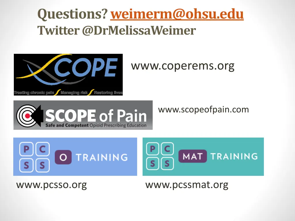 questions weimerm@ohsu edu twitter