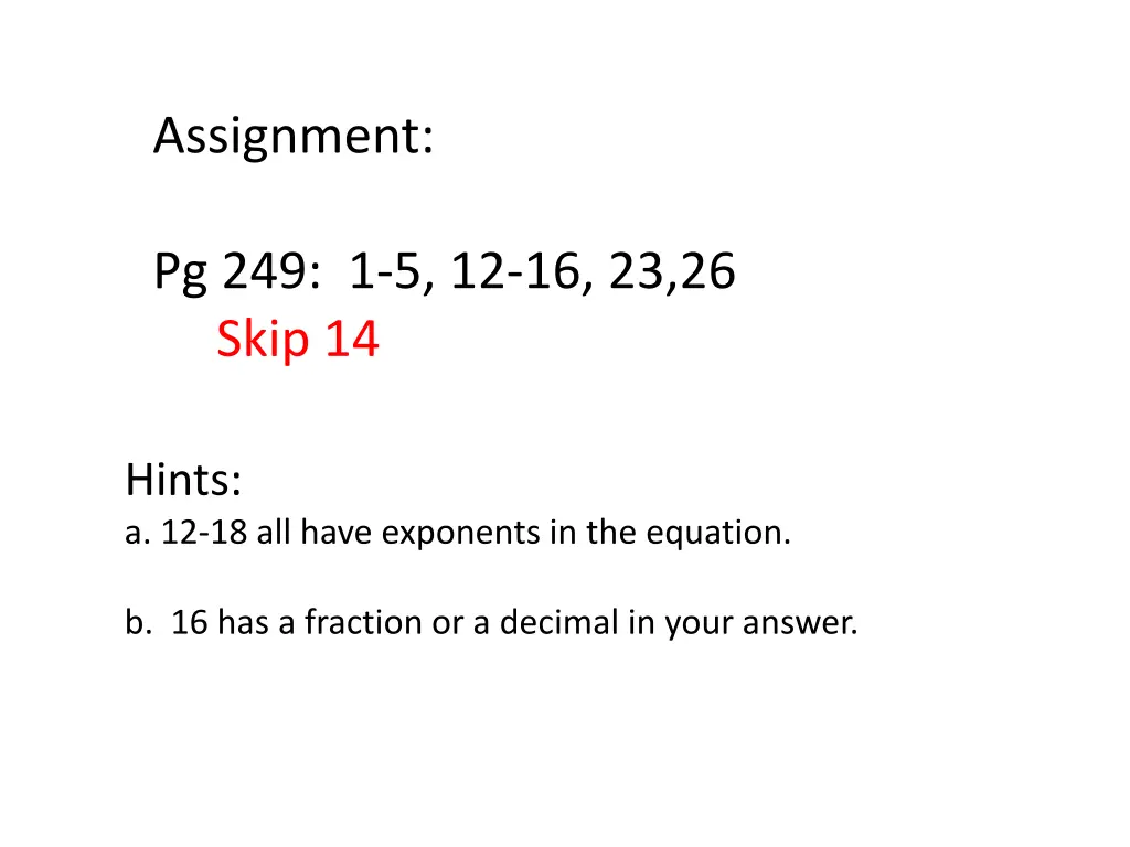assignment