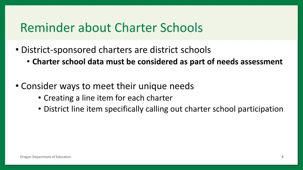 reminder about charter schools