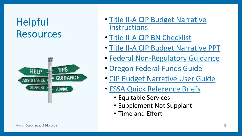 title ii a cip budget narrative instructions