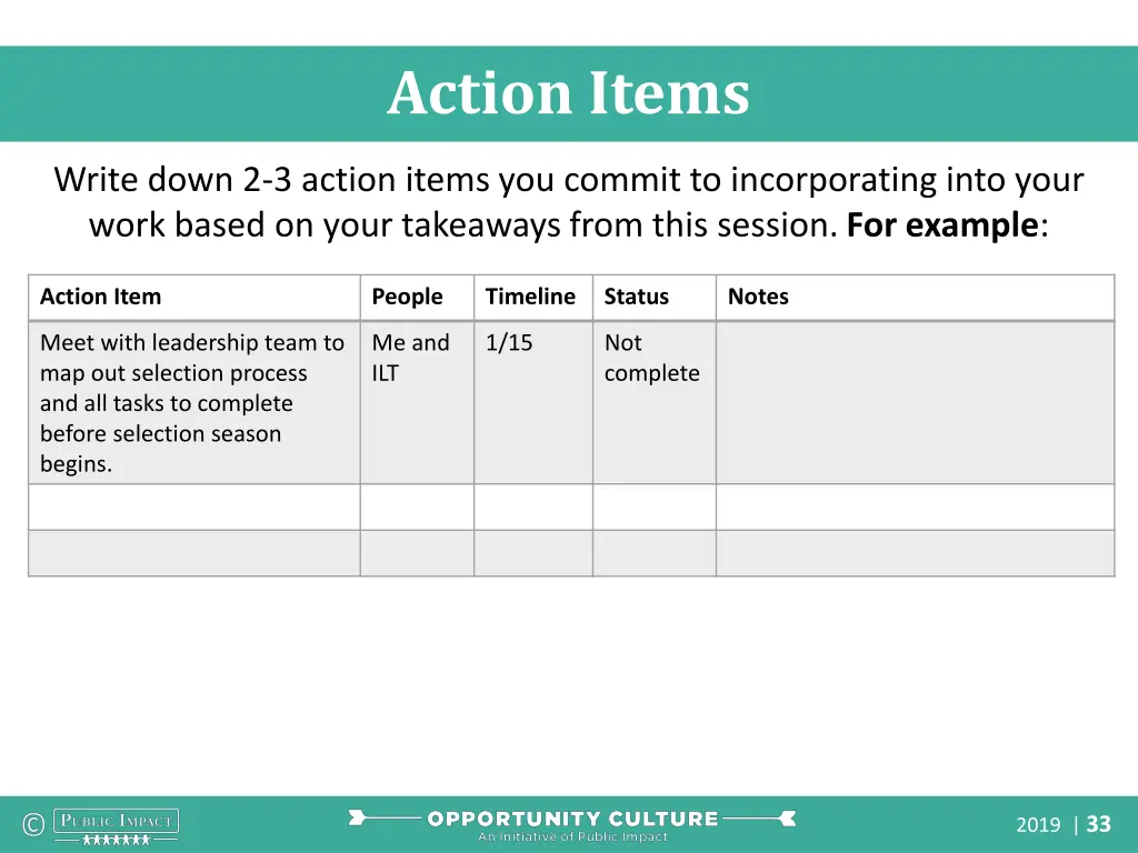 action items
