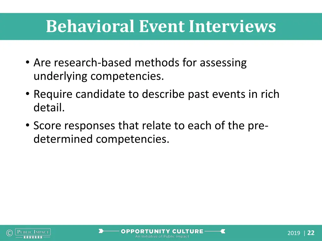 behavioral event interviews
