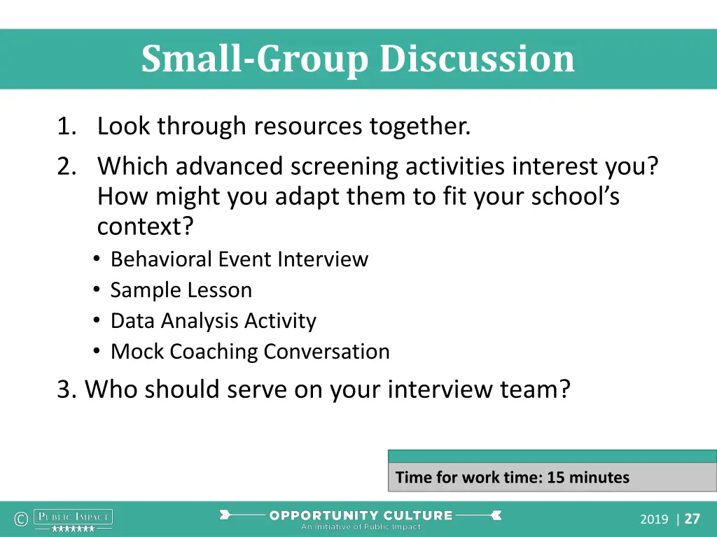 small group discussion