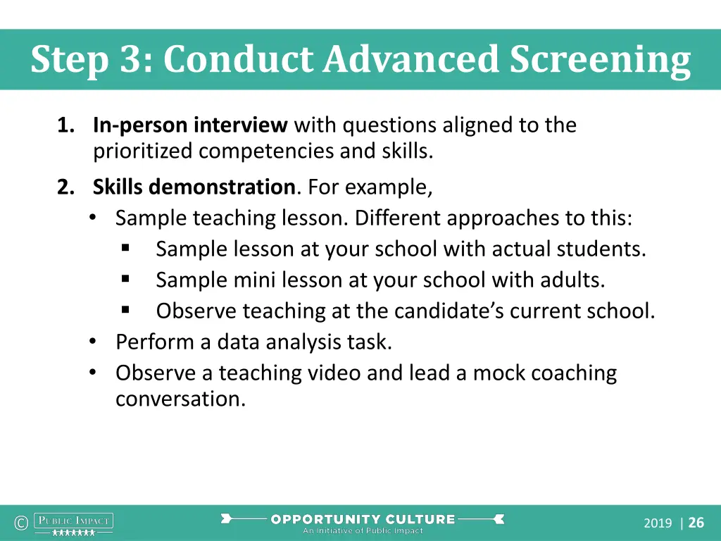 step 3 conduct advanced screening 1
