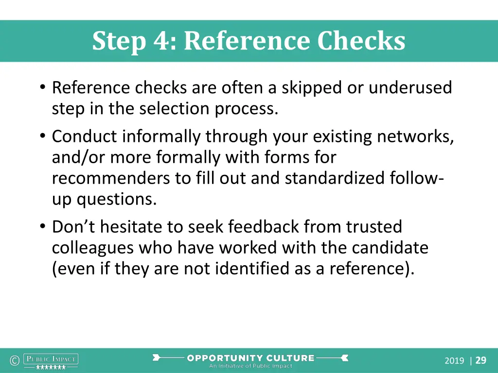 step 4 reference checks