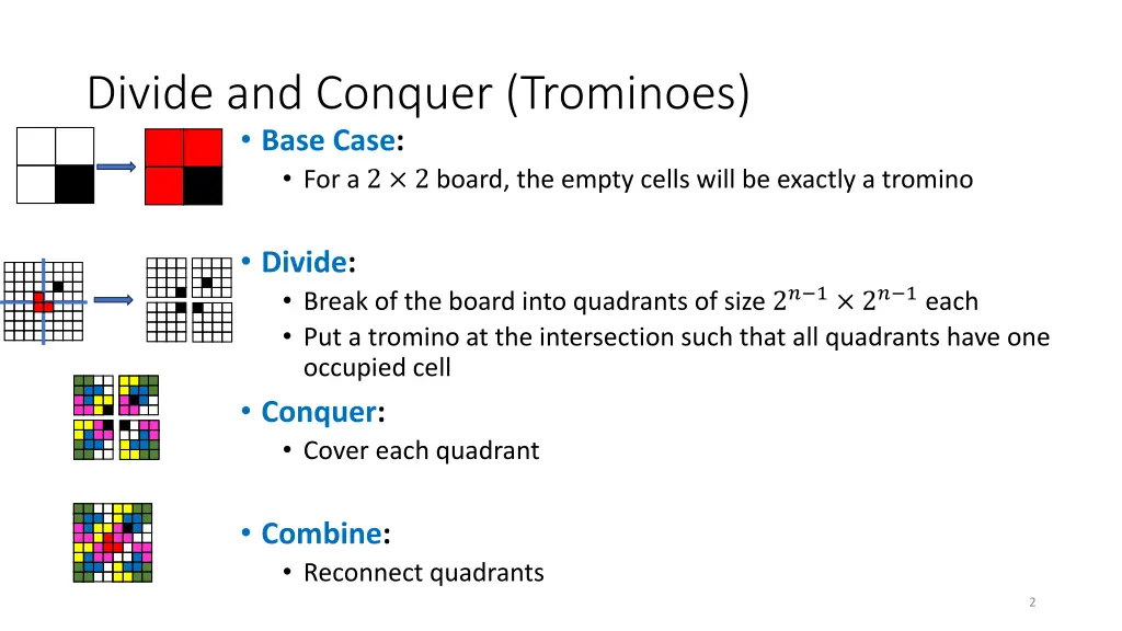 divide and conquer trominoes base case