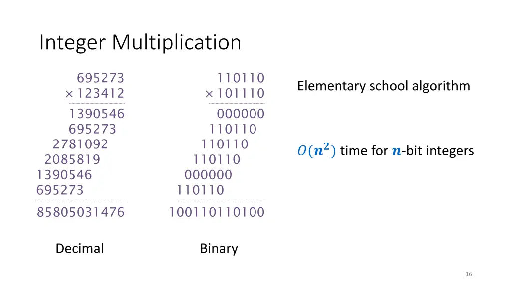 integer multiplication
