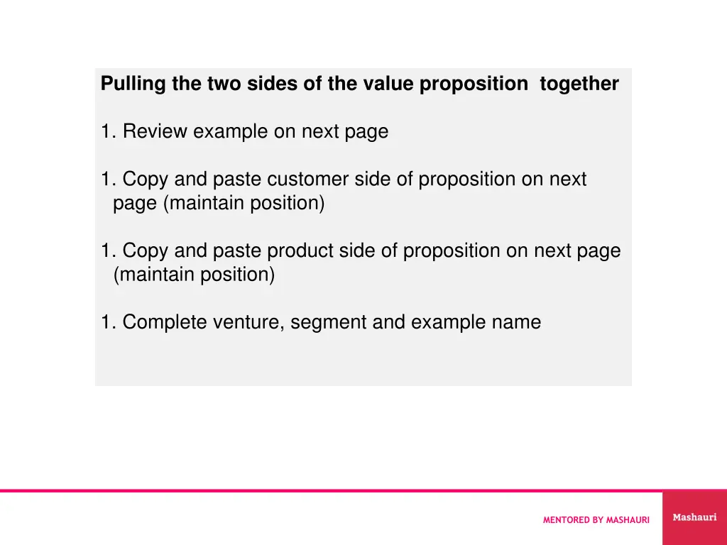 pulling the two sides of the value proposition