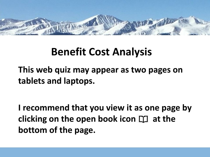 benefit cost analysis