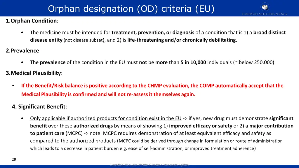orphan designation od criteria eu 1