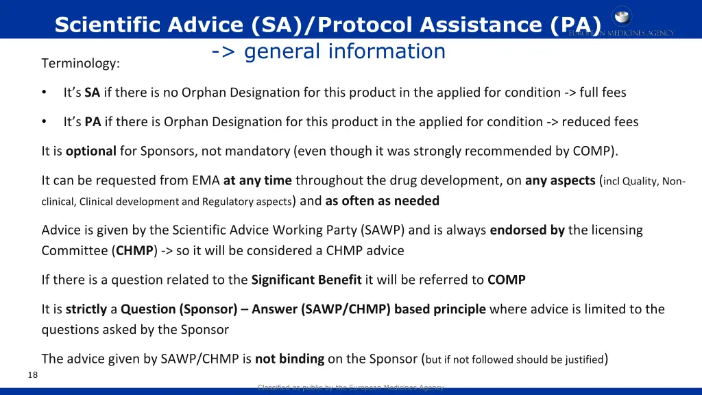 scientific advice sa protocol assistance