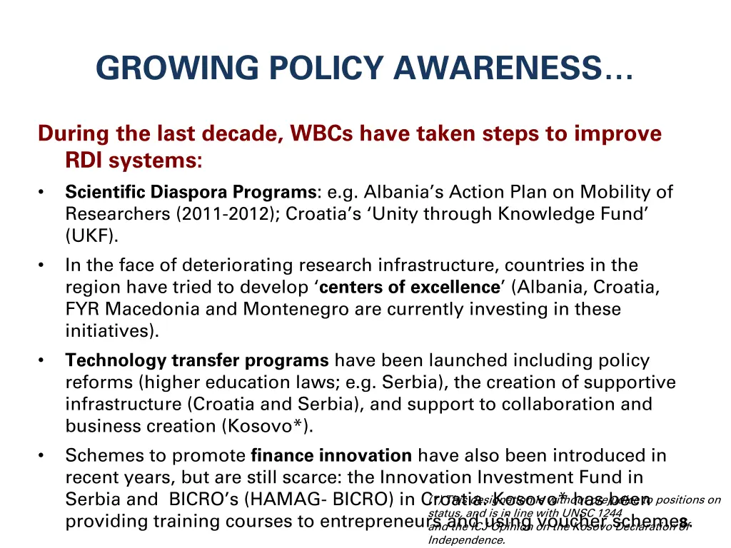 growing policy awareness