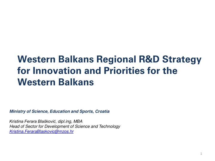 western balkans regional r d strategy