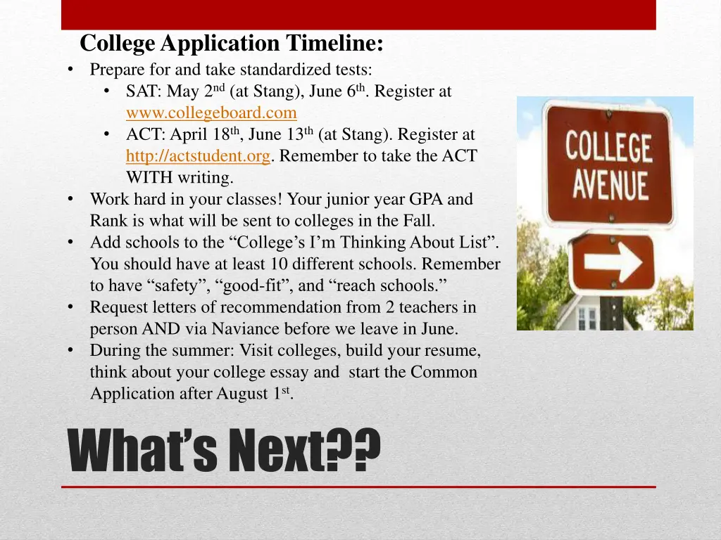 college application timeline prepare for and take