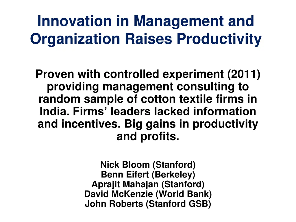 innovation in management and organization raises