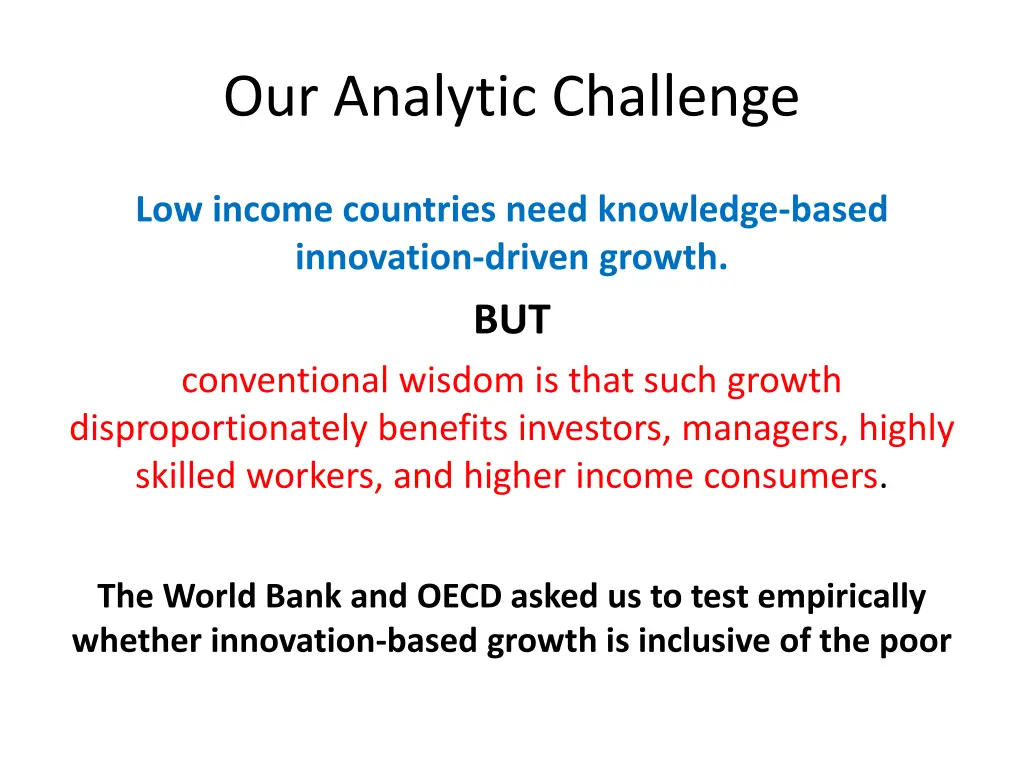 our analytic challenge
