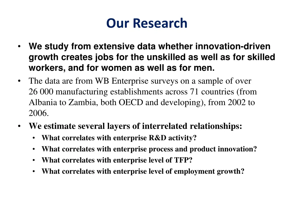 our research