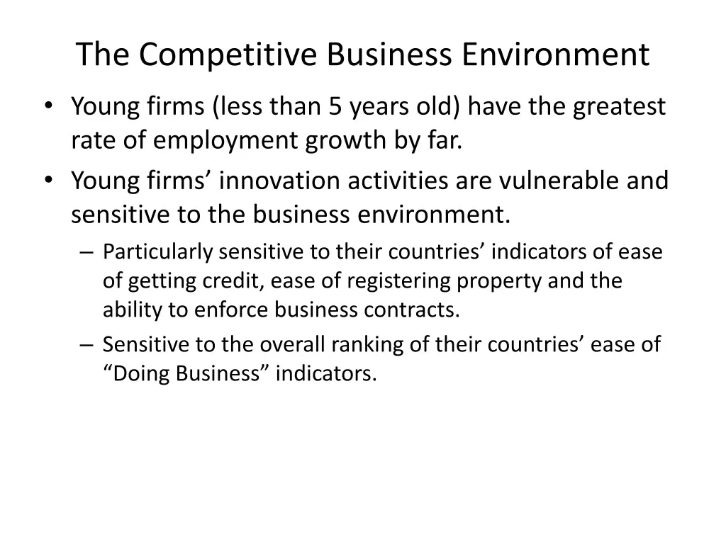 the competitive business environment