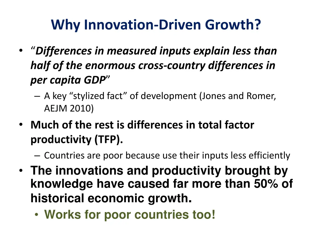 why innovation driven growth