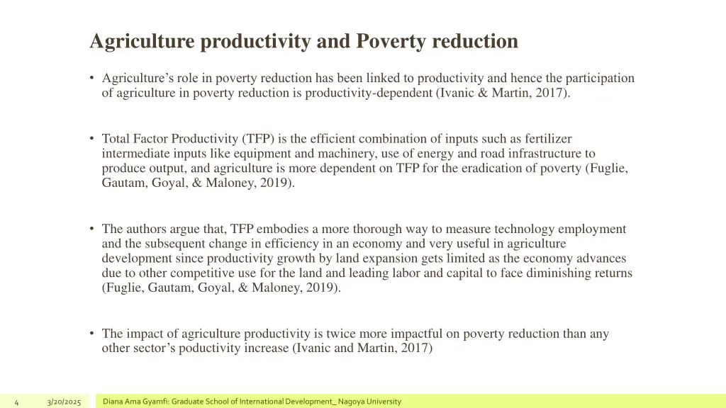 agriculture productivity and poverty reduction