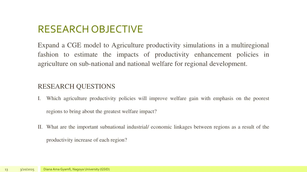 research objective