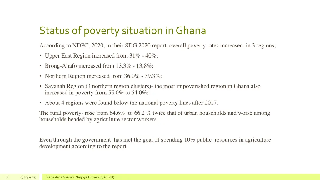 status of poverty situation in ghana