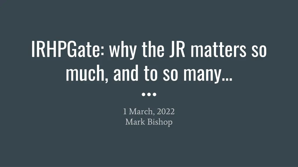 irhpgate why the jr matters so much and to so many 1