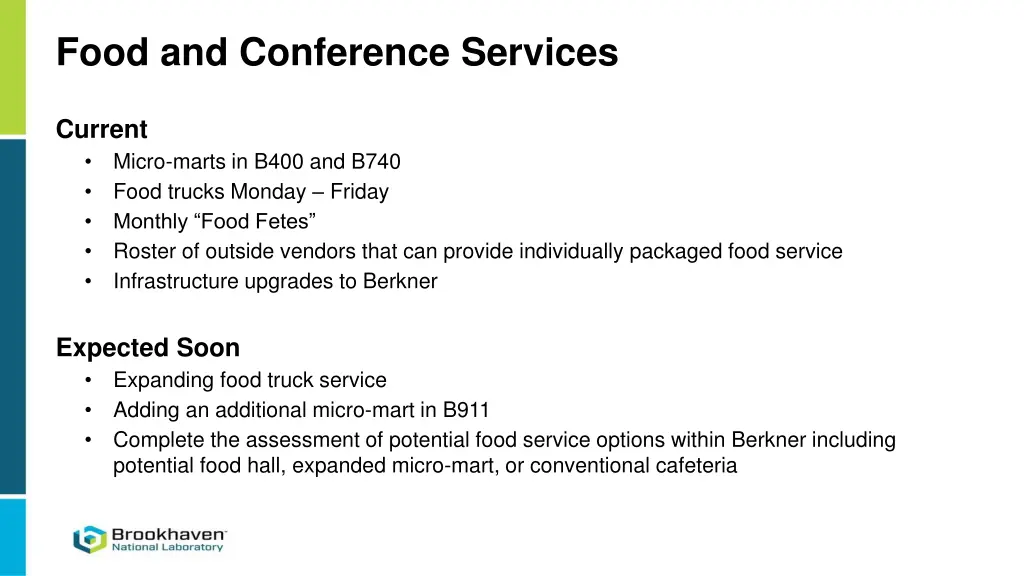 food and conference services