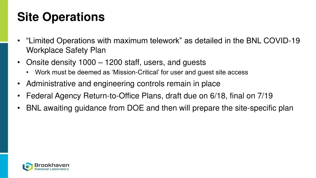 site operations